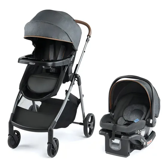Coche Bebe Graco Modes Trio + Sin Costo Color Gris Oscuro Chasis Negro