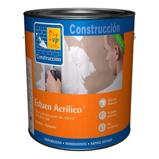 Estuco Acrilico Revestimiento 1/4 Galon Vp Construccion