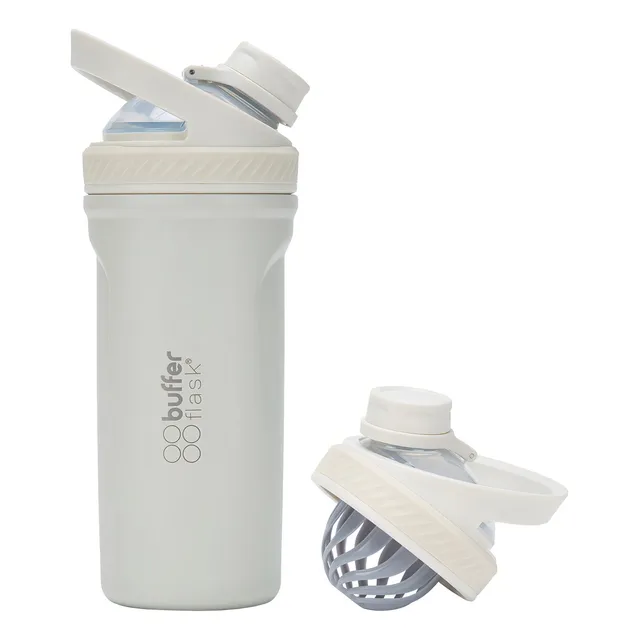 Shaker Vaso Proteina Mezclador Termico Buffer Acero Inox Color Ivory