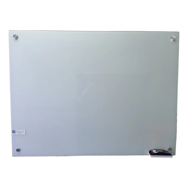 Lousa De Vidro Branco Quadro 120x80cm Temperado + Suporte Branco
