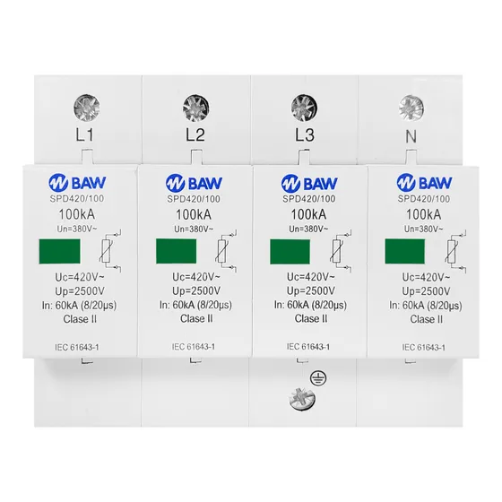 Protector Descargas Rayos Atmosférica 4 Polos 420v 100 Ka 