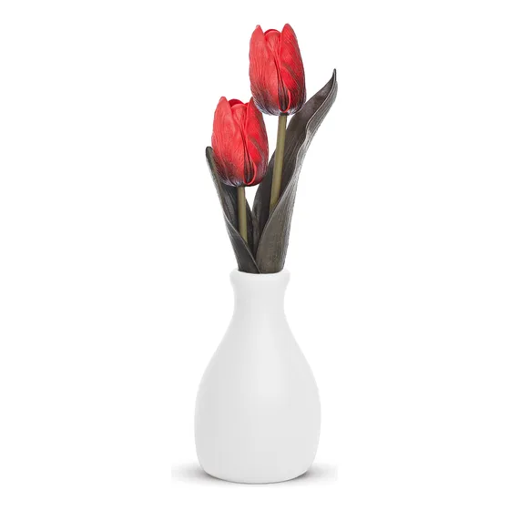 Arranjo De Flores Artificial Tulipa Artificial Vaso Cerâmica
