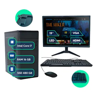 Pc Computador Completo Intel I7 16gb Ssd 480gb Monitor 19 Pc Computador Completo Intel I7 16gb Ssd 480gb Monitor 19
