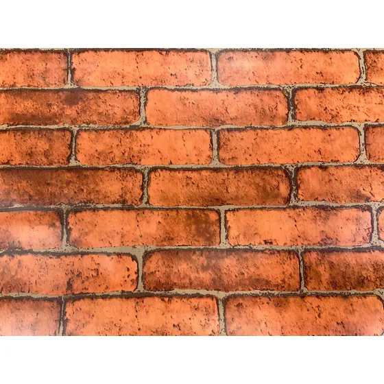Papel Adhesivo 45cm. 10mt. Pvc Revestimientos Color Hy9213 Ladrillo