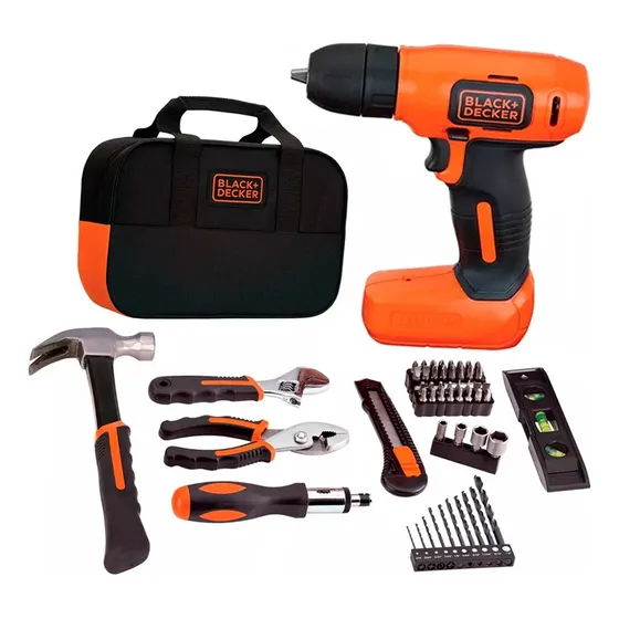 Taladro Atornillador 3/8  8v + 54 Accesorios Black + Decker 