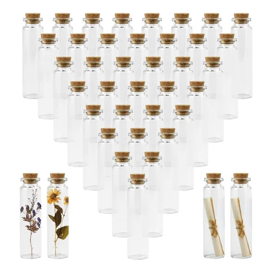 40 Minibotellas De Vidrio De 20 Ml, Pequeñas Botellas De Des