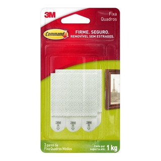 Fixa Quadros Adesivo 3m Command Médio - 3 Pares Fixa Quadros Adesivo 3m Command Médio - 3 Pares