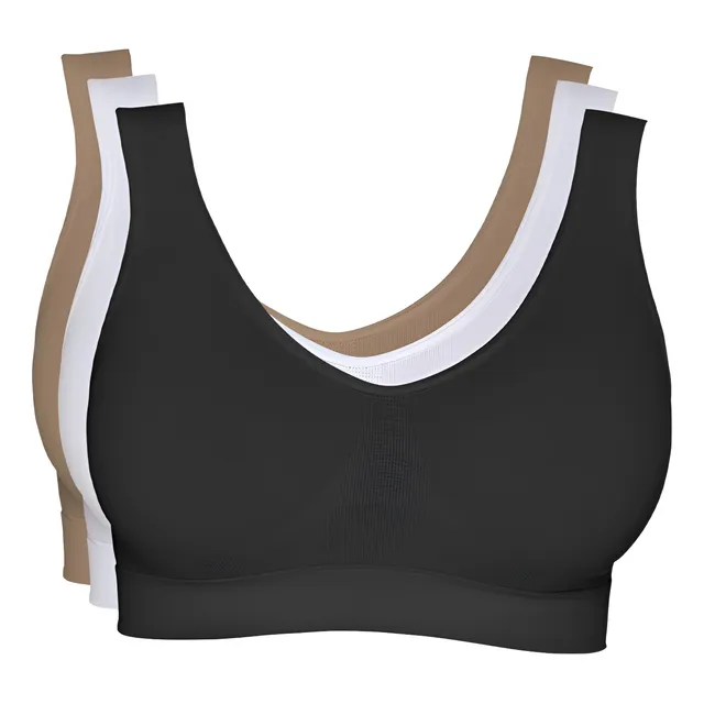 Kit 3 SutiĂŁ Top Regata Microfibra Sem Costura Com Bojo Kit 3 SutiĂŁ Top Regata Microfibra Sem Costura Com Bojo