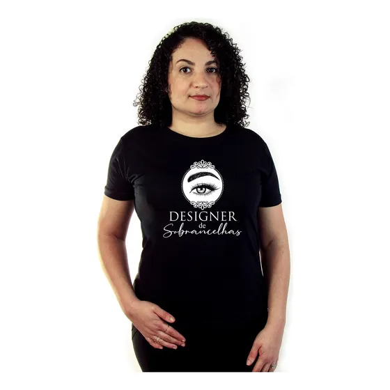 Camiseta Feminina Designer De Sobrancelhas Uniforme Trabalho