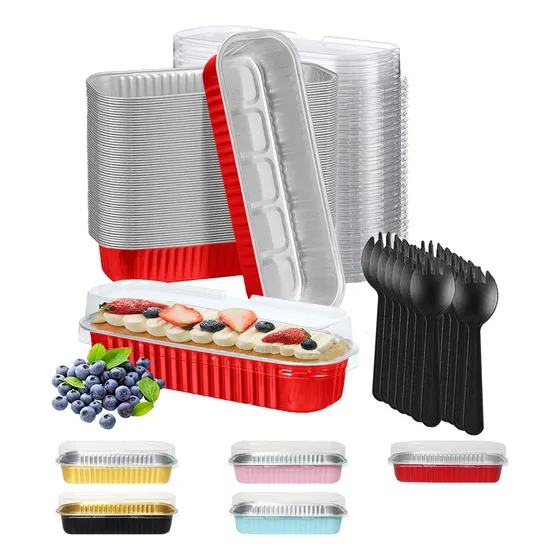 40 Moldes Para Tarta De Hornear Desechables Con Tapa+cuchara