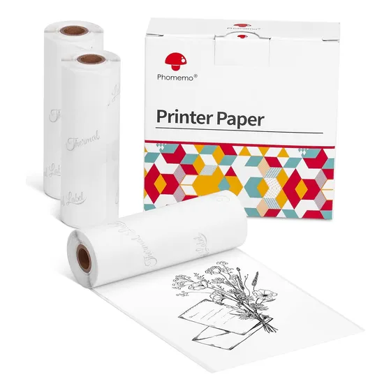 Papel Térmico Adhesivo Blanco 77mm Para M03/m03as/m04s/m04as