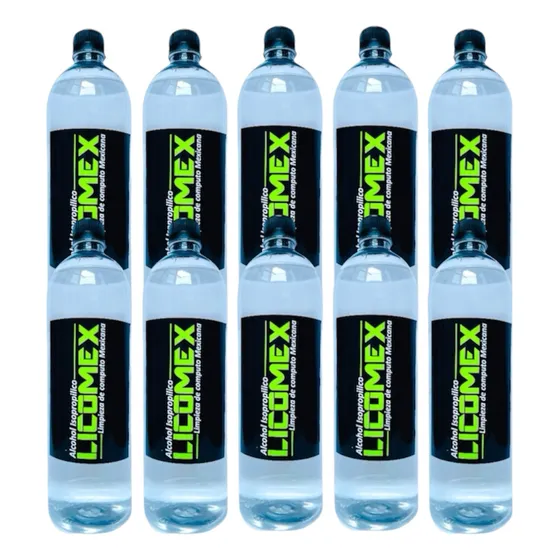 10 Pz 1l Alcohol Isopropílico Mantenimiento Limpieza Pc