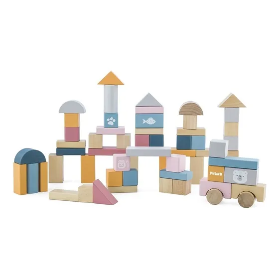 Set De Bloques De Madera Polar B 60 Piezas