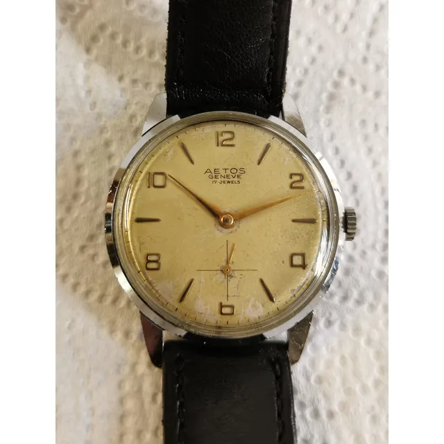 Antiguo Reloj Pulsera Aetos Geneve 17 Jewels. 