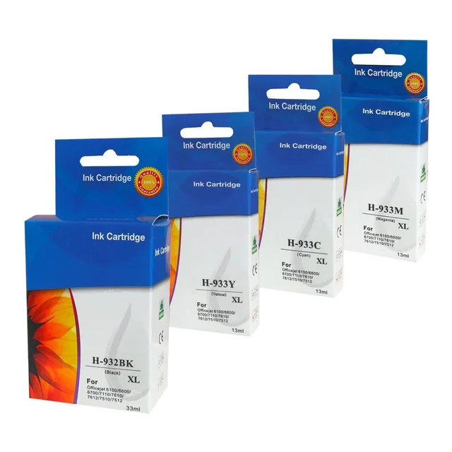 Pack De 4 Tinta Alternativa 932xl Negro 933xl Colores