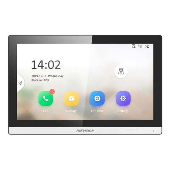 Monitor de vídeo para porta e telefone Hikvision DS-KH6350-WTE1 7 Wi-Fi PoE, cor preta