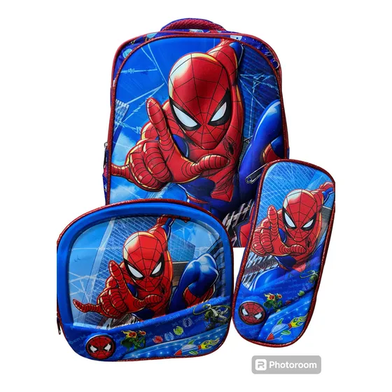 Set De Morral Lonchera Y Cartuchera Spiderman 3pzas