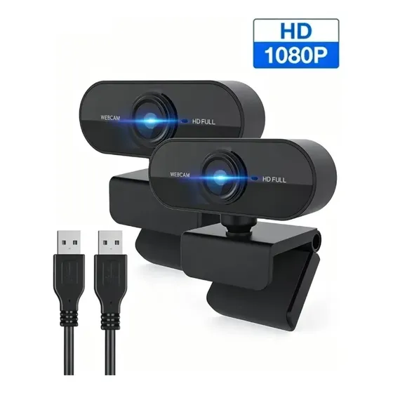 . Câmera Web Usb Loho Tech 1080p 30fps, Cor Preta