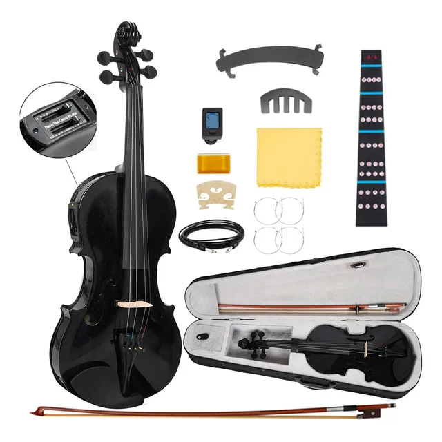 Precio De Electrico Violines Electroacustico 4/4 Y Estuche Color Negro