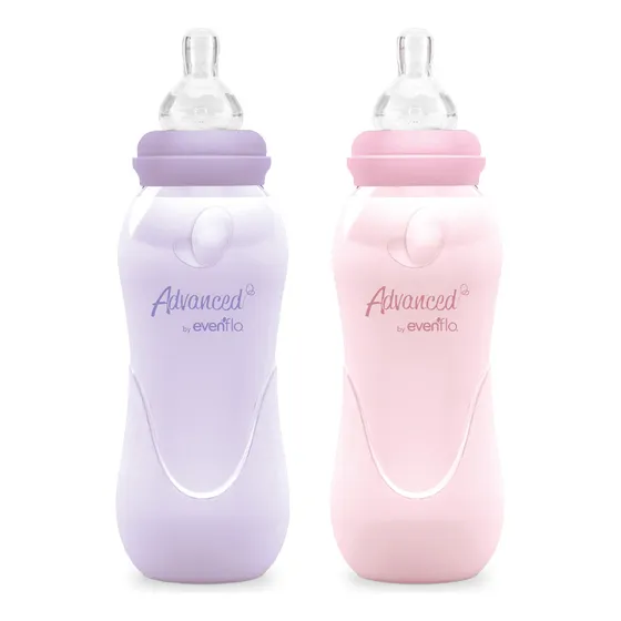 Set De Biberones Evenflo 240ml Flujo Medio 3m+ 2 Piezas