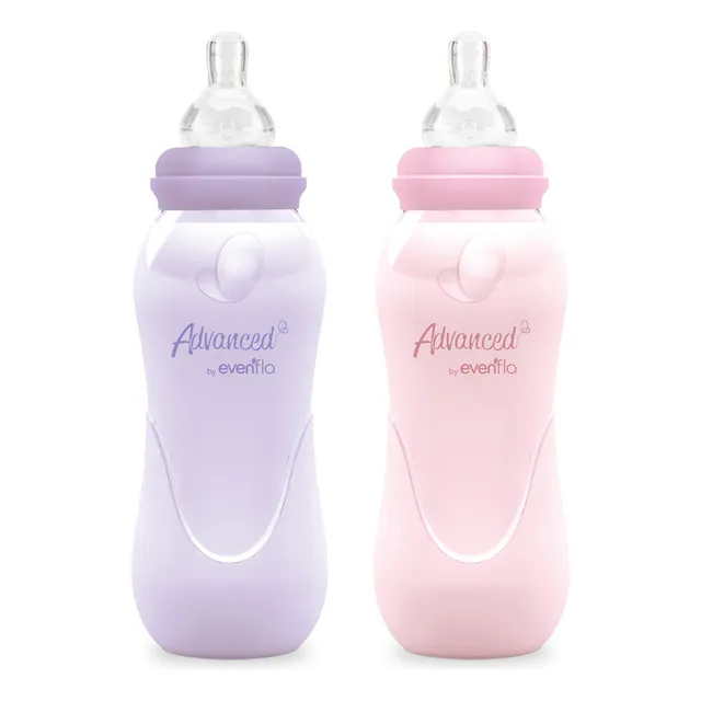 Set de Biberones Evenflo 240ml Flujo Medio 3m+ 2 Piezas
