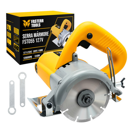 Serra Mármore 4.3/8 110mm 1240w Fasterr Tools Fst055 Serra Mármore 4.3/8 110mm 1240w Fasterr Tools Fst055