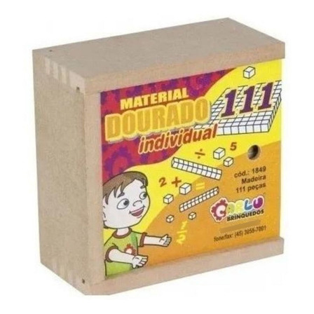 Brinquedo Material Dourado Madeira - 111 Peças Brinquedo Material Dourado Madeira - 111 Peças