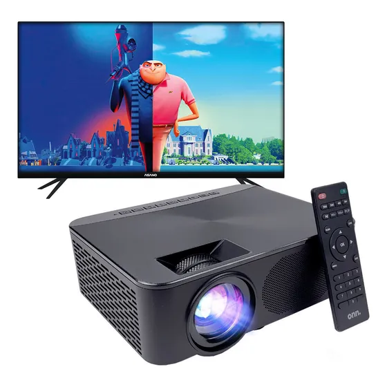 Combo Smart Tv Asano 65´´ 4k + Proyector Onn Hd Dimm
