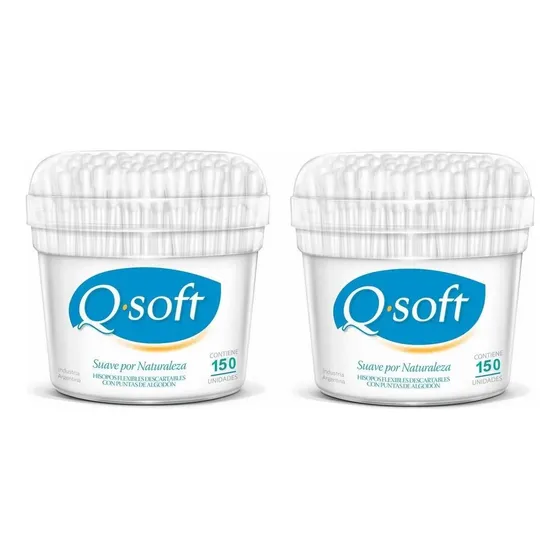 Packx2u Hisopos Flexibles Descartables Suaves Q- Soft 150 Un