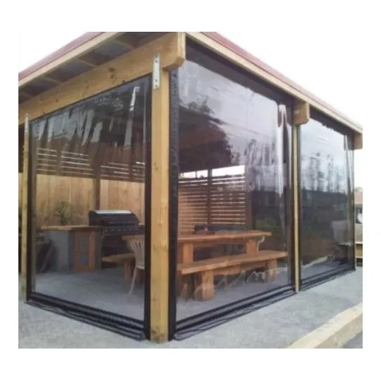 Cierre De Terraza Premium Cortina Pvc Negro 2.5 X 2.2 Mts