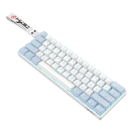 Teclado Mecánico Gamer Hxsj K61 61 Teclas Blanco Inglés Us
