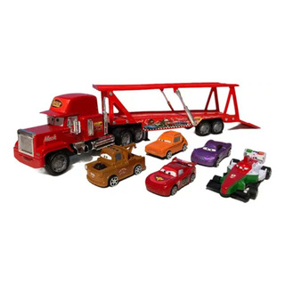 Cars Trailer Mack 50 Cm Nodriza + 5 Vehículos Rayo Mcqueen Cars Trailer Mack 50 Cm Nodriza + 5 Vehículos Rayo Mcqueen