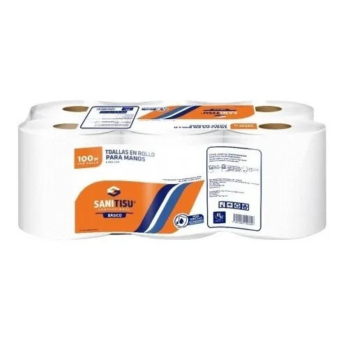 Toallas Secantes-toalla En Rollo - 6 Rollos 100mts- Sanitisu