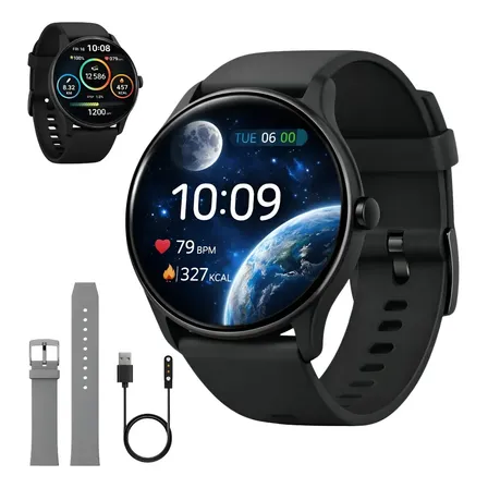 Relógio Smartwatch Inteligente Masculino Ip68 À Prova D'água Notificações Chamadas Bluetooth Saúde Monitoramento De Sono E Esportes Mzcell Preto
