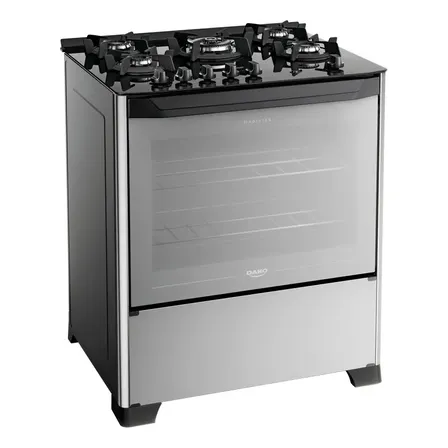 Fogão 5 Bocas Dako Magister Style Mesa De Vidro Preto 127/220v Preto 127/220v