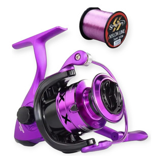 Carrete Spinning Pur3000 Incluye Linea Nylon 23lb 500mts Lila Derecho/izquierdo Carrete Spinning Pur3000 Incluye Linea Nylon 23lb 500mts Lila Derecho/izquierdo
