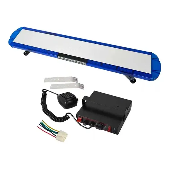 Barra Policial Led Con Altavoz Sirena  72w 12/24v 118cm Azul