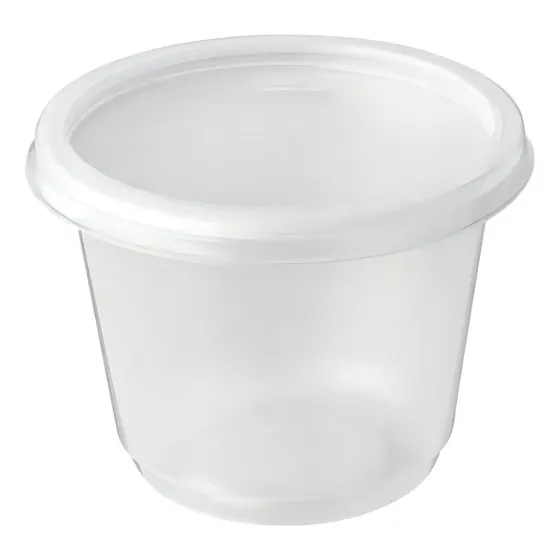 Pote / Envase Plástico 8 Oz Con Tapa (25 Uds) Color Opal