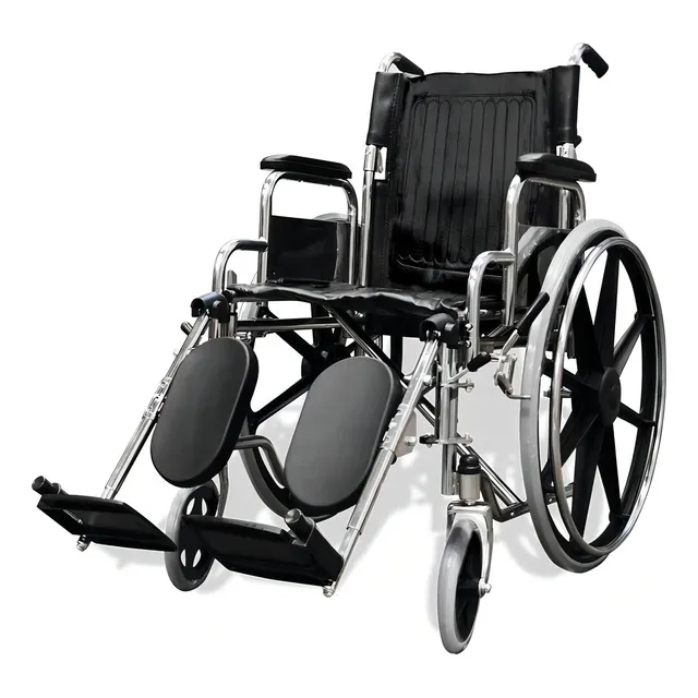Silla De Ruedas Premium Con Eleva Piernas Desmontable Handy Color Negro