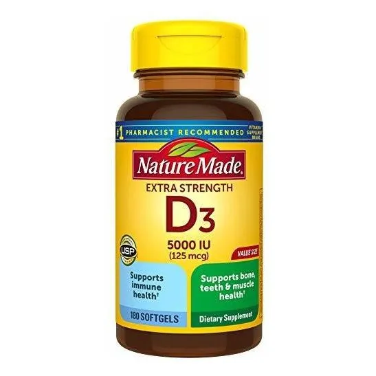 Vitamina D3 Extra Strength De Nature Made 5000 Ui 125 Mcg