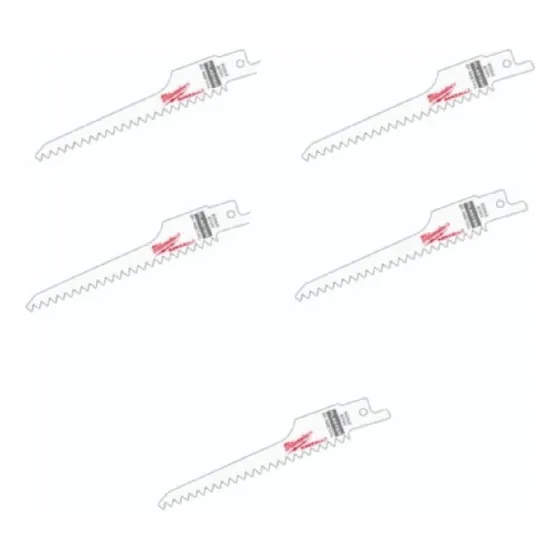 Hojas Para Siera Sable 125 Mm P/yeso - 5 Piezas Milwaukee