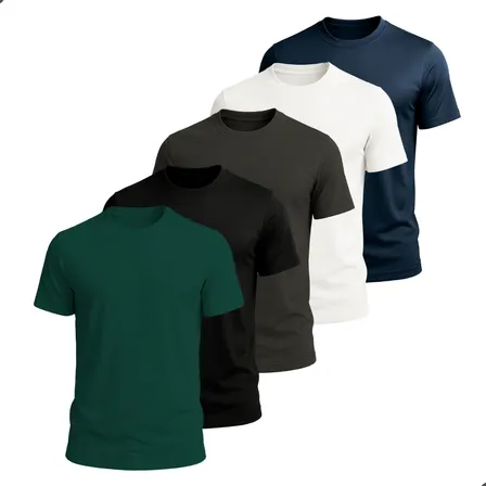 Kit 5 Camisetas Básica Masculina Dry Fit Esporte Treino Lisa