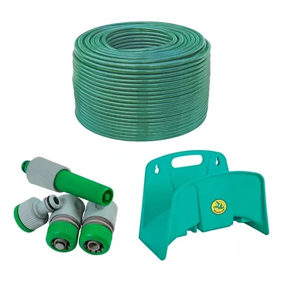 Manguera Flex 30 M Tramontina + Soporte Pared + Kit Conector