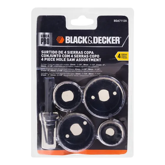 Juego De 4 Sierras Copa Madera Black+decker Bda71120 54mm