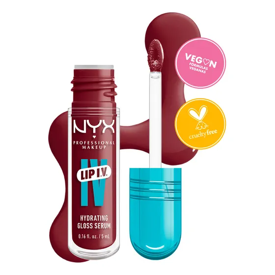 Tinta de Labios Hidratante Lip Iv con alto pigmento infusionado con agua de coco y magnesio Nyx color Berry Thirsty