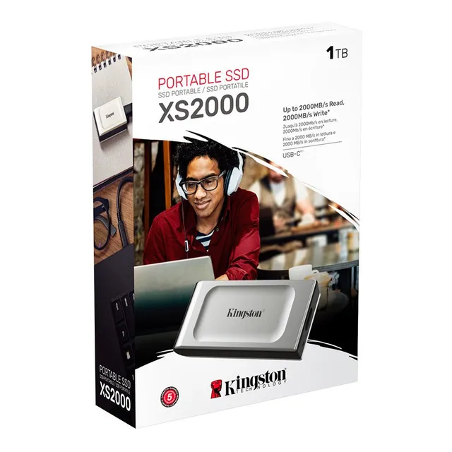 Unidad Solida Externa Kingston Xs2000 1tb Color Plateado