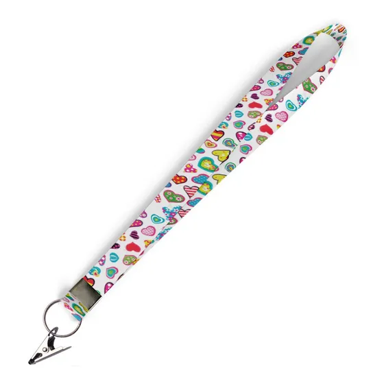 Cordão Coracoes Coloridos C0071p Para Crachá Ou Chaveiro