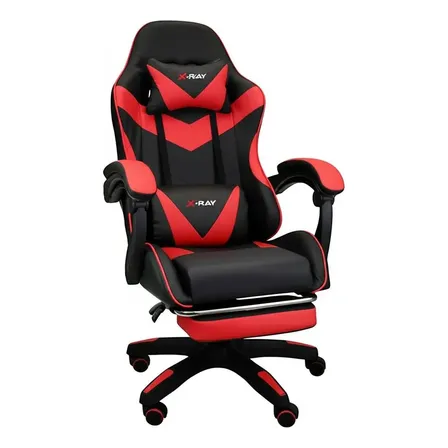 Cadeira Gamer Ergonômica Profissional Reclinável X-ray Cor Vermelho Material Do Estofamento Couro Sintético