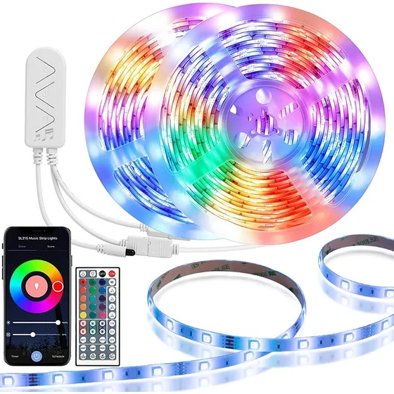 Luces Tira Led Resisten Agua App Movil 10 Metros Multicolor