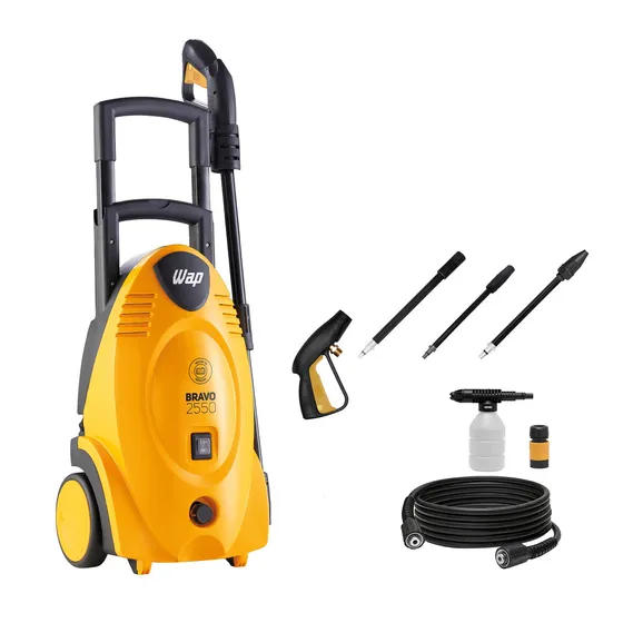 Lavadora de Alta Pressão WAP Bravo 2550 1700W Motor de Indução Amarela e Preta 220V